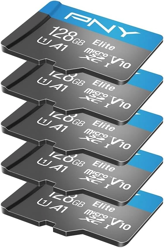 PNY 128GB Elite Mobile Accessories Class 10 U1 V10, A1 5-Pack, Blue - Image 3 of 4