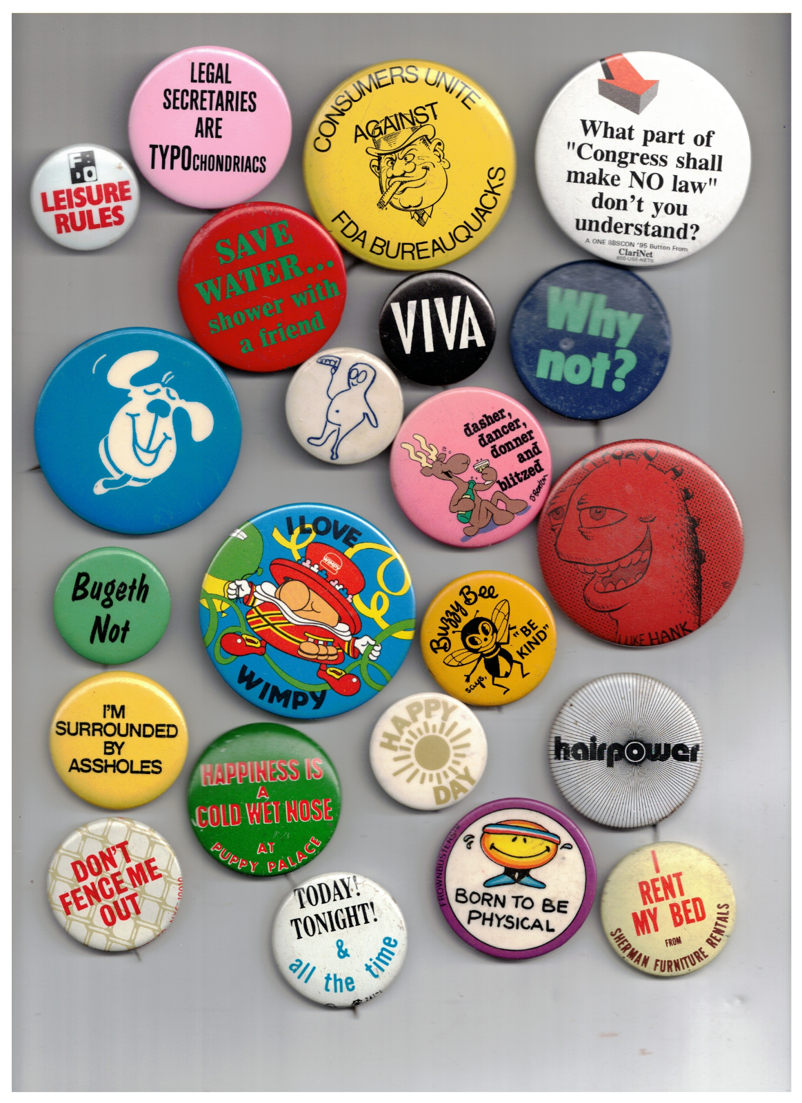 GAG HUMOR JOKE FUNNY Buttons Badges Pins Pinbacks Vintage LOT of 22 | eBay