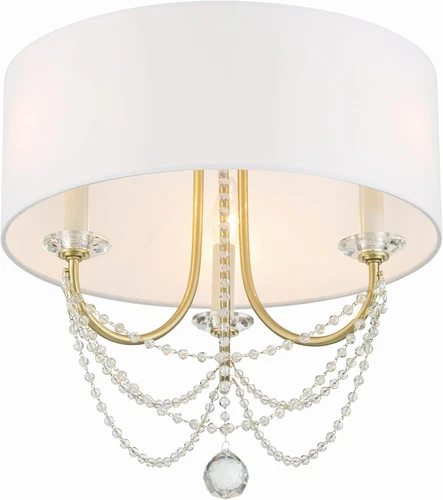 Delilah 3-Light Semi Flush Mount in Aged Brass by - Picture 4 of 6