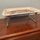 Vintage Folding Floral Metal Lap Tray TV Retro Mid Century Bed — photo 2