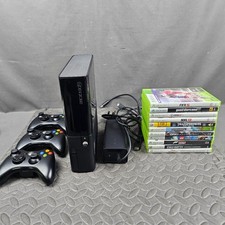 Xbox 360 E Console 250GB Bundle 3 Controllers PSU + HDMI Cable 11 X Games Black
