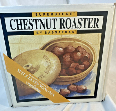 Vintage 1993 Sassafras Superstone Chestnut Roaster Stoneware Round With Lid