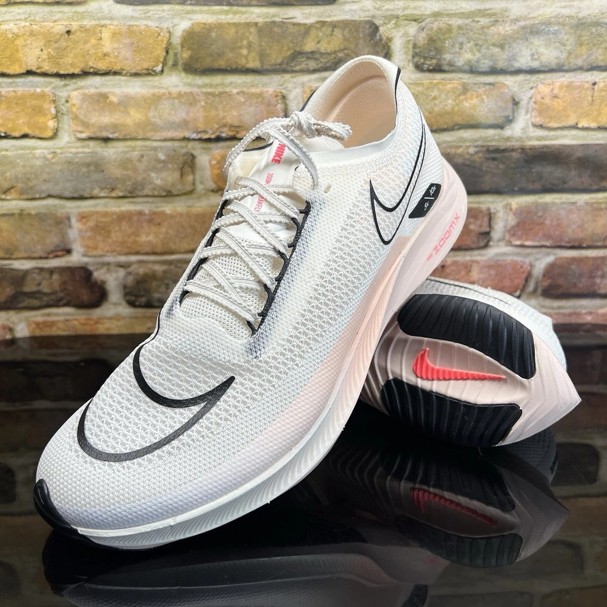 Nike ZoomX Streakfly Ultralight Running Shoes-Ivory/Guava-Men's