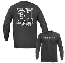 Charlie Kirk True Patriot Memorial US Flag Long Sleeve T-Shirt