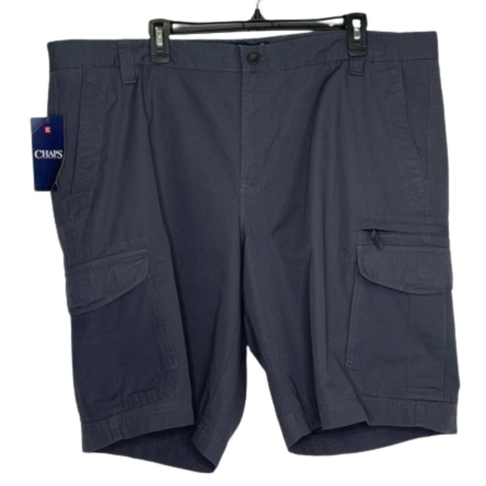 CHAPS Washed Cotton Cargo Shorts Grey Men's size 42 NWT 100% Cotton
