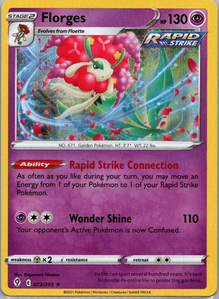 Pokemon TCG Florges 73/203 Evolving Skies Holo NM