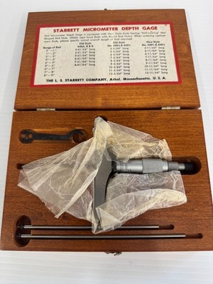Starrett 445B-3RL 0-3'' Micrometer Depth Gage. NOS