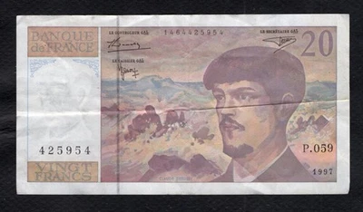 20 Francs Debussy 1997 Etat TTB - Photo 1/2