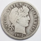 1912-P Barber Silver Dime Very Good (VG)