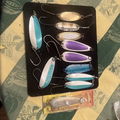 Lot Salmon Trolling Spoons Williams Martin Silver Horde 11 Lures All Fish Slayer