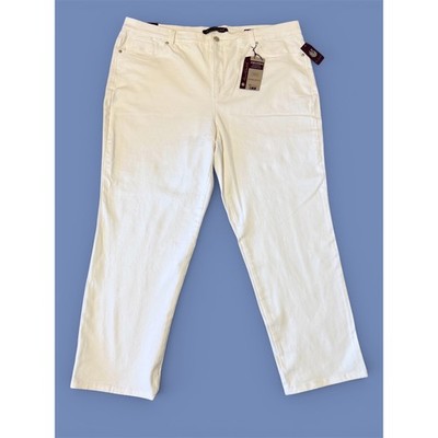 Gloria Vanderbilt Amanda White Tapered Leg Classic Rise Jeans Womens 20W Average