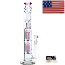 RORA 16.5" Heavy Glass Bong Percolate Bongs Smoking Hookah Water Pipe 18mm Bowl