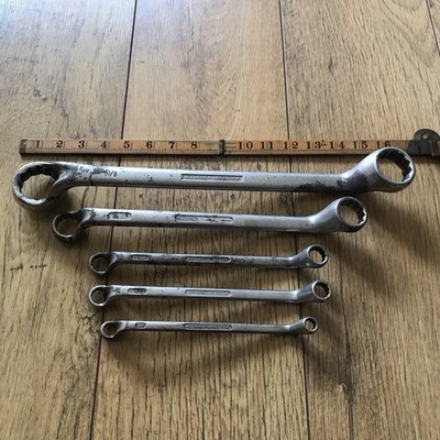 5  Vintage Gedore Ring Spanners 1 3/8  to 3/8 AF.