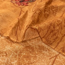 Sanskriti Vintage Sarees Brown Pure Crepe Hand Bead Thread Floral Print 5 Ydsari