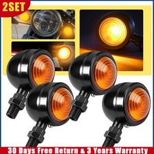 8x Motorcycle Black Metal Bullet Turn Signal Amber Blinker Indicator Light Lamp