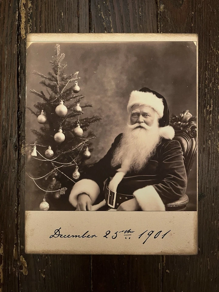 Vintage Style 1901 Photo Santa Claus, Christmas, Handcrafted Plaque / Sign #3 - Image 3 of 3