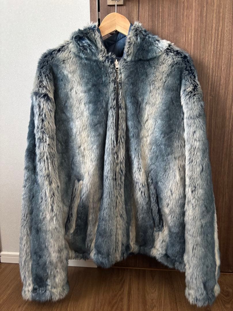 supreme Faux fur Reversible Hooded jacket size L | eBay