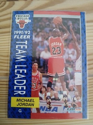 Michael Jordan #375 1991 Fleer Chigaco Bulls NBA MVP Goat Air Jordan Team Leader