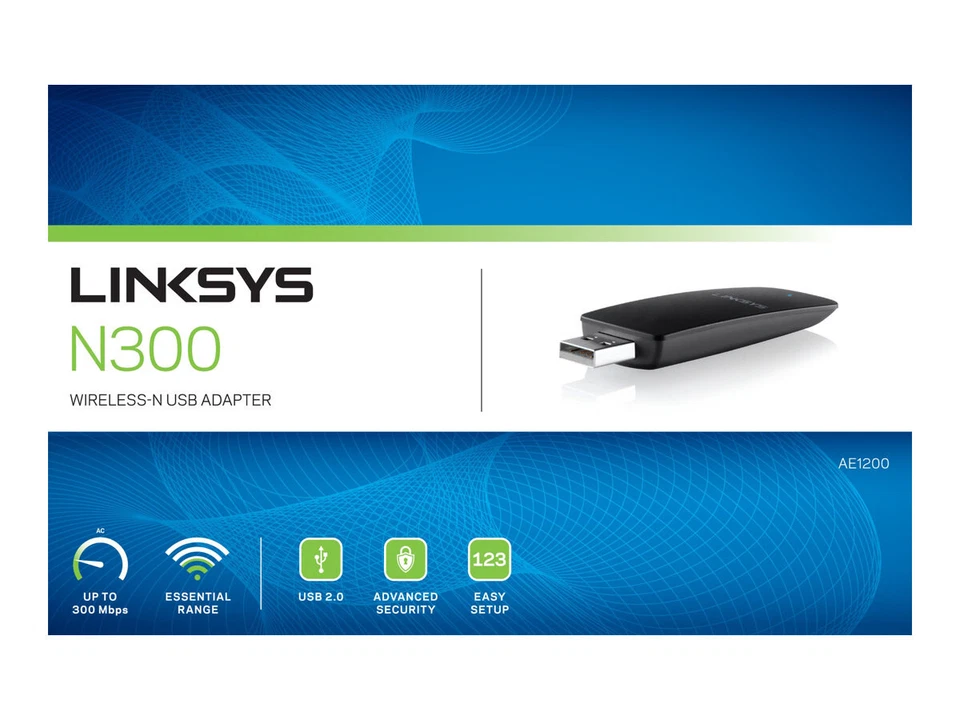 LINKSYS Wireless-N USB N300 Network Adapter (AE1200) New - Image 2 of 4