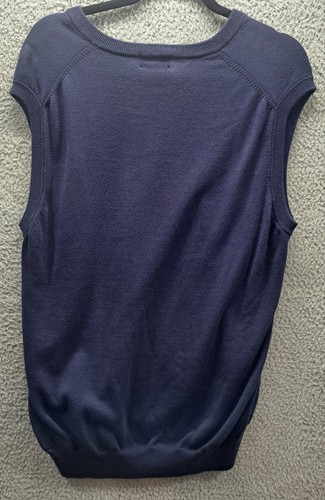 Brooks Brothers 346 Sweater Vest Mens Large Blue V Neck Pullover Supima Cotton - Picture 2 of 6
