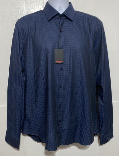 Jared Lang After Hours Shirt Men Size L Slim Fit Blue Button Up Long Sleeve NEW - Picture 2 of 12