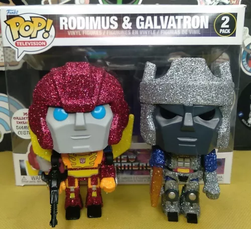 Funko Pop! Transformers (DIAMOND) Rodimus & Galvatron 2023 SCCC VHTF RARE CUSTOM