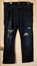 7 For All Mankind Jeans Men 38 Blue Austyn Straight Mid Rise USA Casual 38x29 