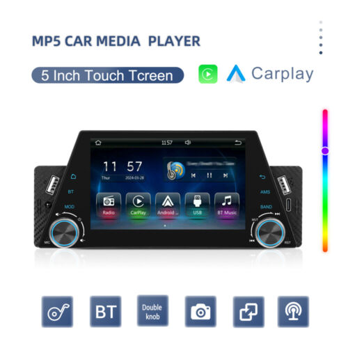 Single 1Din TouchScreen Car Stereo Radio MP5 Bluetooth For Apple/Android CarPlay - Picture 21 of 22