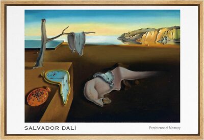 Wall26 Persistence of Memory by Salvador Dali Framed Wall Art Canvas Print