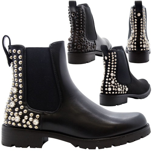 Ladies Ankle Boots Women Studded 