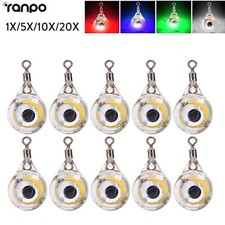 1X 20X Led Fishing Lure Night Light Led Deep Set Bait Underwater Eye Shape Drop