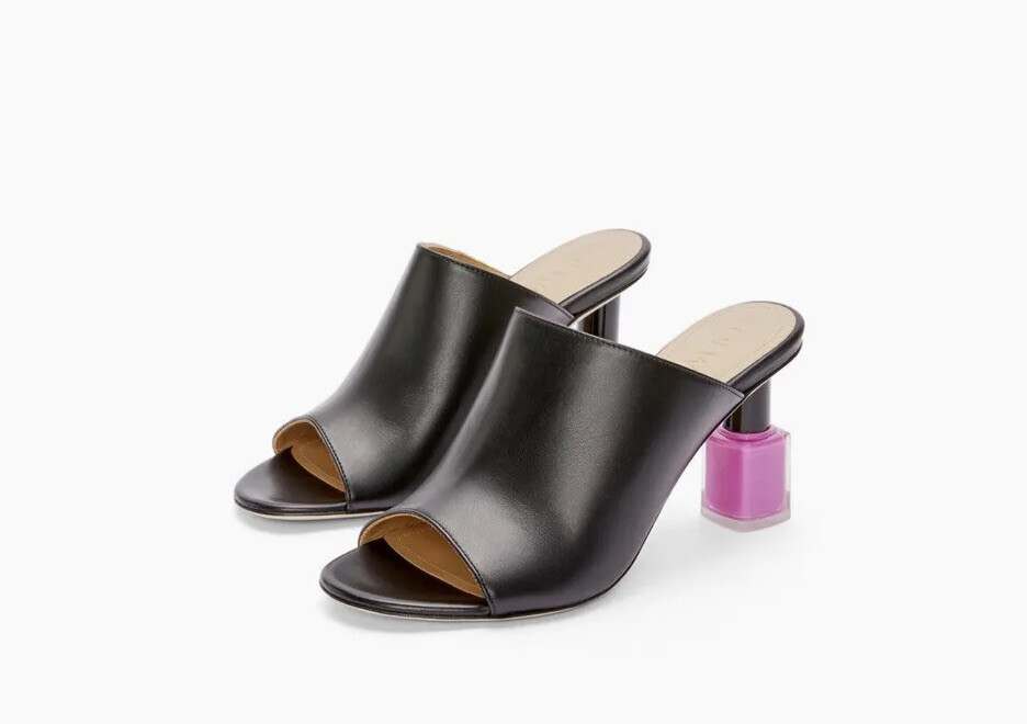 Loewe Nail Polish Lacquer Mule NIB Black Pink Sz 38 | eBay