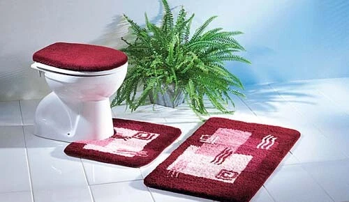 Badematten Badteppich 3-teilig Badvorleger WC-Vorleger mit U-Ausschnitt WC-Bezug - Bild 2 von 4