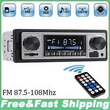 Bluetooth Vintage Car FM Radio MP3 Player USB Classic Stereo Audio Receiver AUX