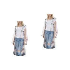 2 Pack Raincoat Transparent Hooded Poncho Rainwear Adults