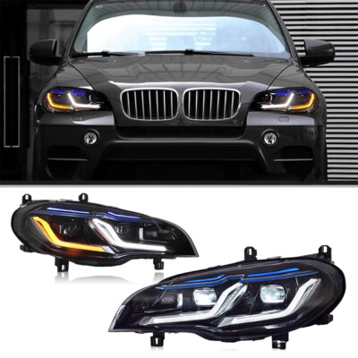 2xFür BMW X5 E70 2007-13 LED Scheinwerfer HID DRL Tagfahrlicht Projektor Upgrade