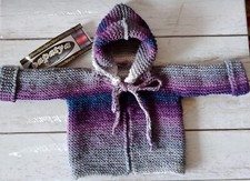 Baby Strickjacke  mit Kapuze, Gr. ca. 56, unisex, Handmade, in tollen Farben