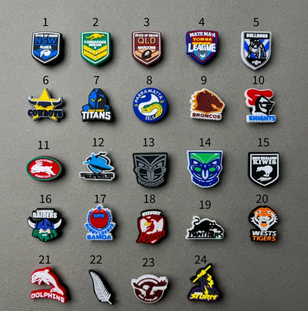 NRL RUGBY LEAGUE Football Logo Shoe Charms For CROC & JIBBITZ Cake Ddcoration - image 2 of 4