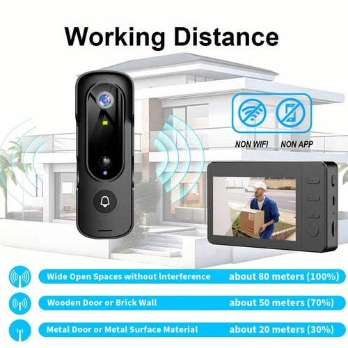 Wireless Video Doorbell Camera with Monitor Two Way Voice Video Intercom System - Picture 7 of 9