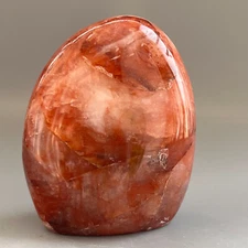 282g Natural polished red glue flower free form decoration B50