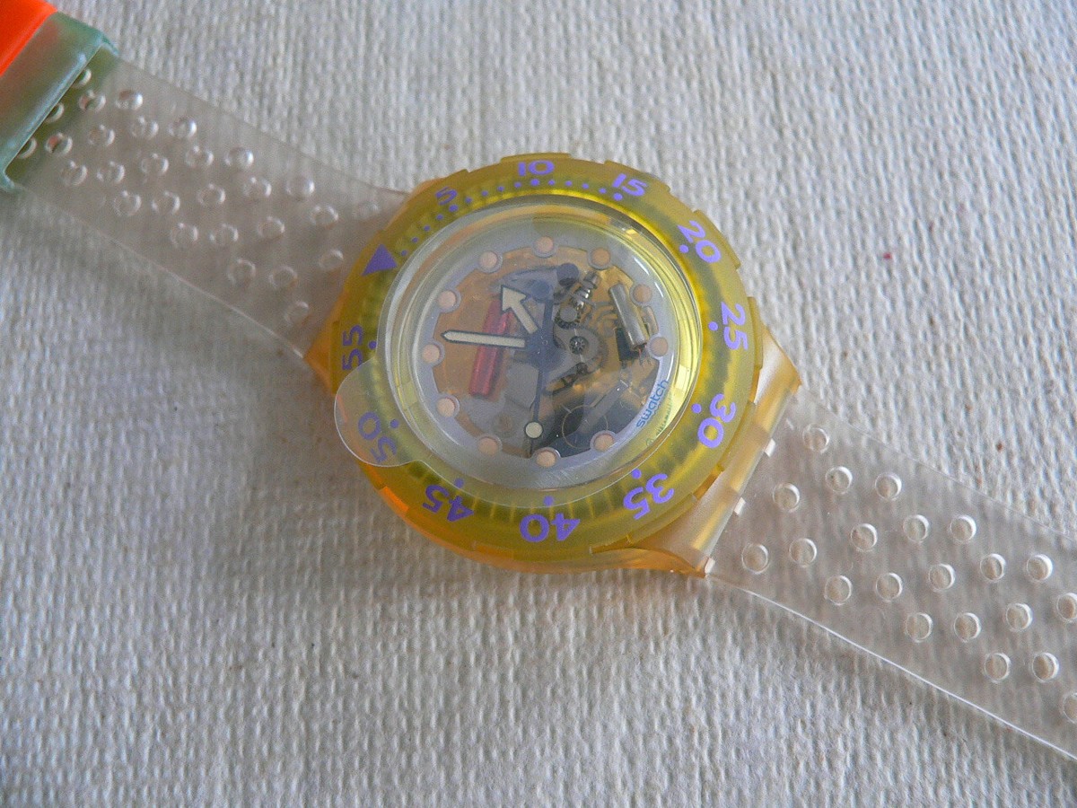SWATCH スウォッチ SCUBA200 スクーバ イエローサブマリン 希少 Swatch Watch 1993 SCUBA SWORDFISH RARITY blue and yellow