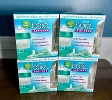 NEW 4 sets Bittylab Bare Air-Free baby bottle 4oz set w/ 2 Easy latch nipples