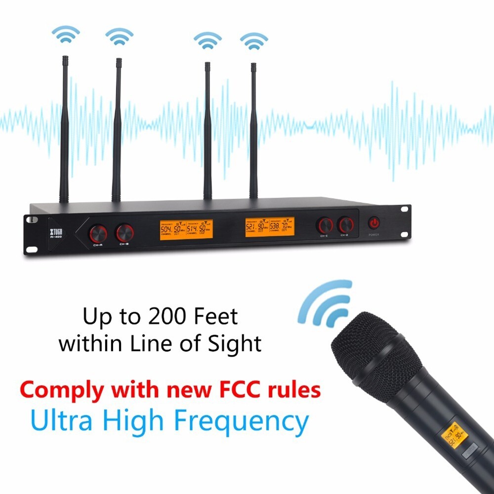 XTUGA A400-HB Sistema de micrófono inalámbrico UHF profesional de