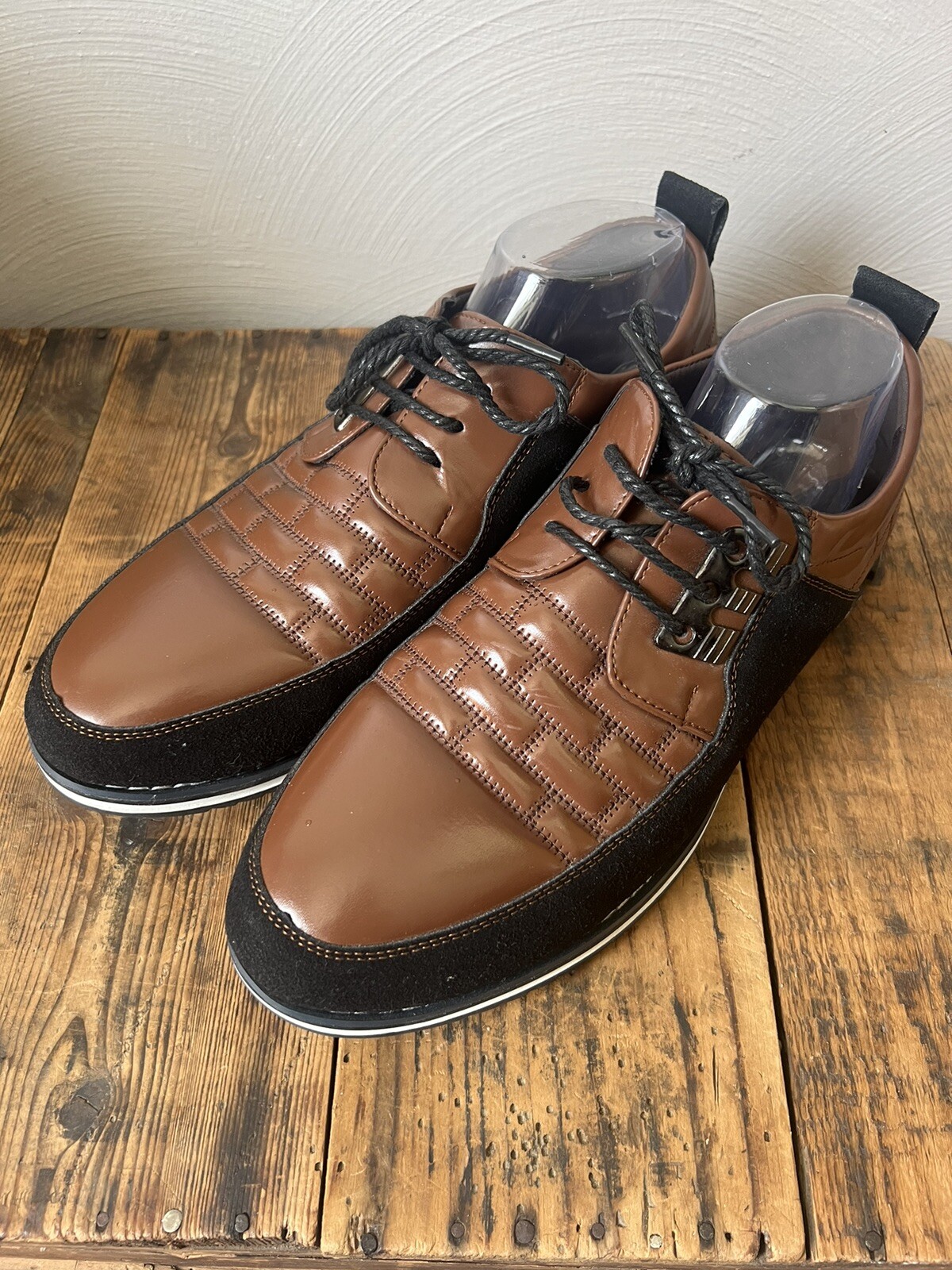 SAOLA Scarpe Gatsby Oxford Derby marrone nero in pelle da uomo 9 5