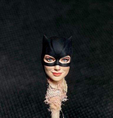 Painted 1/18 Selina Kyle Catwoman Head Sculpt Fit 3.75'' Action Figure