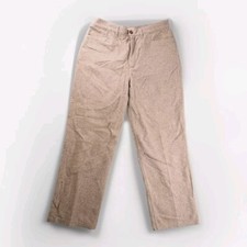 LL Bean Women Pants Wool Silk Tweed Beige Lined Cottagecore Tan Brown