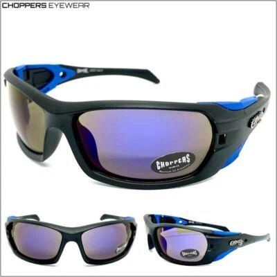 CHOPPERS 6717 Sport Wrap Sonnenbrille Blau Matte Rahmen UV400 Polarized Lens - Bild 1 von 4