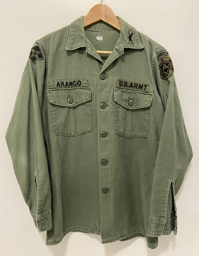 VTG 60'S US ARMY RANGER PATCHED VIETNAM NAMED OG107 MILITARY FIELD JACKET M