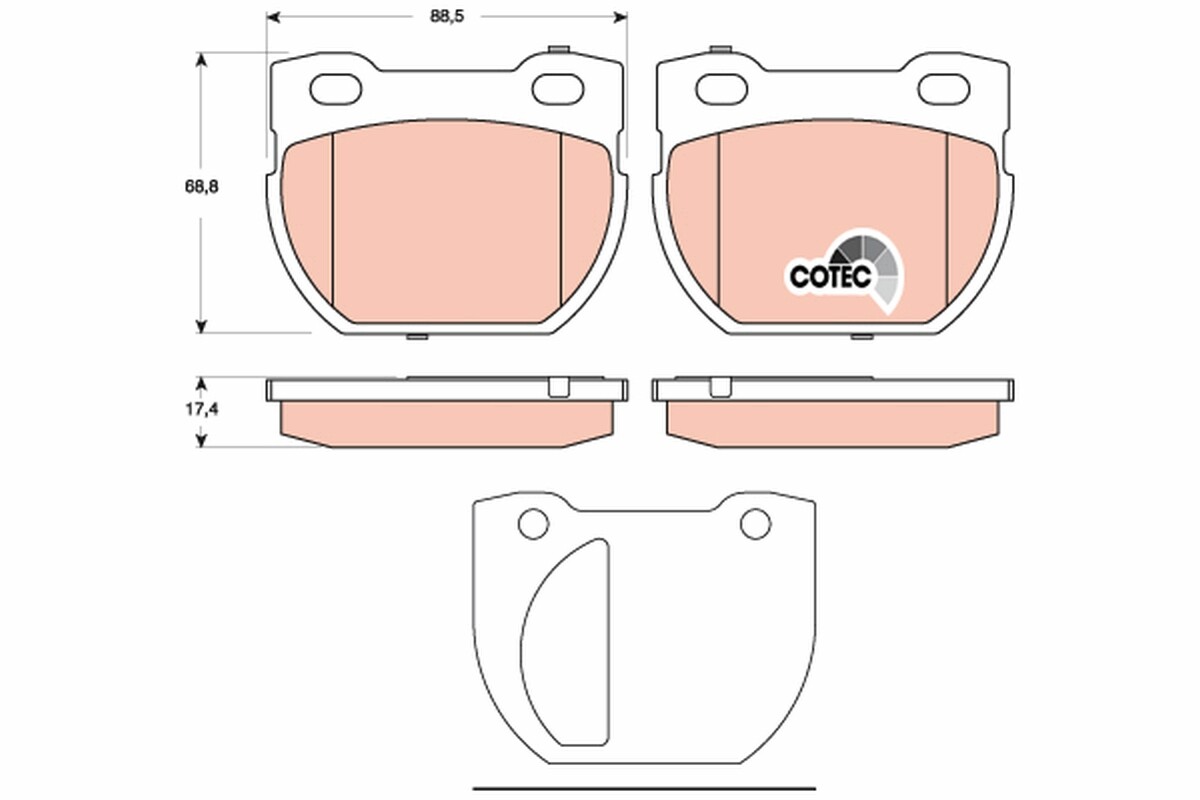 GDB1666 TRW Brake Pad Set, disc brake for LAND ROVER