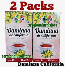 2 Packs TE DAMIANA CALIFORNIA TEA 50 Bags THERBAL Original Tumera Diffusa